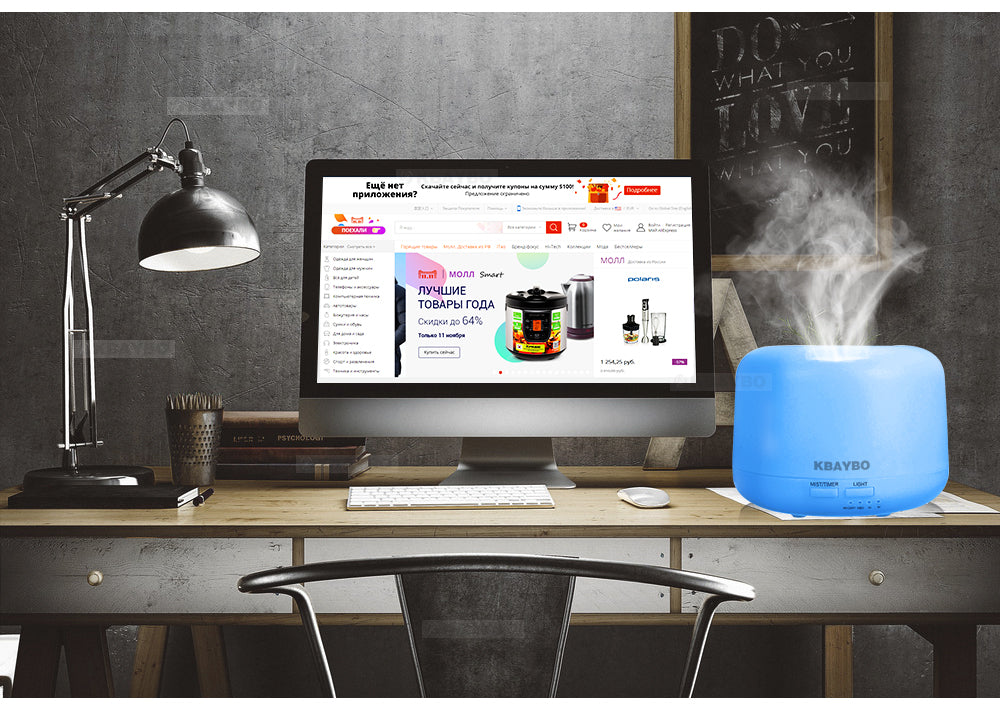 300ml Ultrasonic Air Aroma Mist Diffuser/Humidifier with 7 Color LED Light