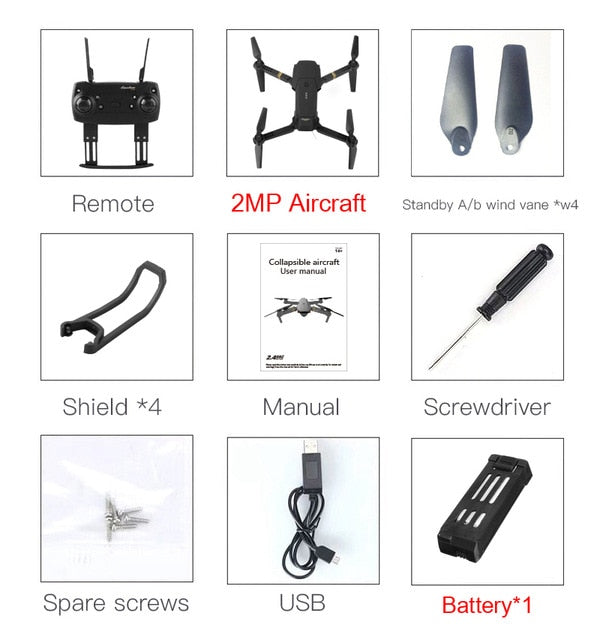 Mini WiFi Foldable Pocket Drone with Wide Angle  HD Camera