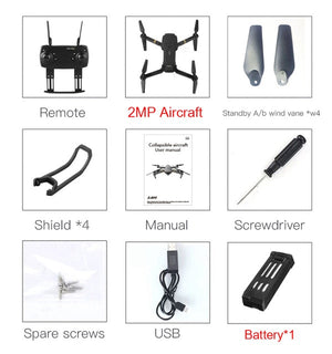 Mini WiFi Foldable Pocket Drone with Wide Angle  HD Camera