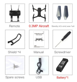 Mini WiFi Foldable Pocket Drone with Wide Angle  HD Camera