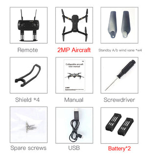 Mini WiFi Foldable Pocket Drone with Wide Angle  HD Camera