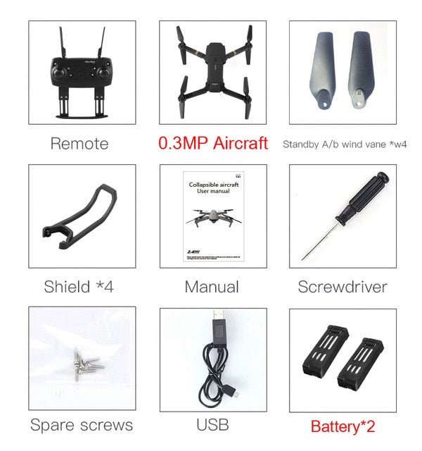 Mini WiFi Foldable Pocket Drone with Wide Angle  HD Camera