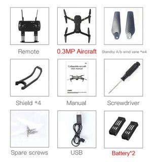 Mini WiFi Foldable Pocket Drone with Wide Angle  HD Camera