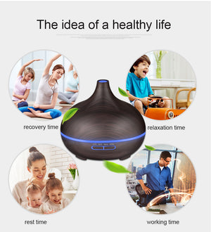 300ml Mist Air Humidifier/Essential Oil Wood Grain Diffuser