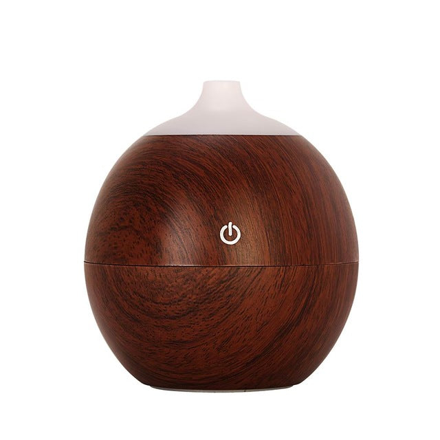 130ml USB Air Humidifier - Wood Grain Changing LED Lights