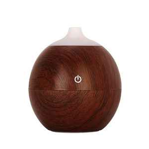 130ml USB Air Humidifier - Wood Grain Changing LED Lights