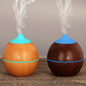 130ml USB Air Humidifier - Wood Grain Changing LED Lights