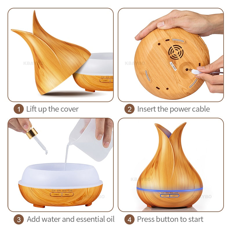 400ml Aroma Mist Diffuser Ultrasonic Air Humidifier